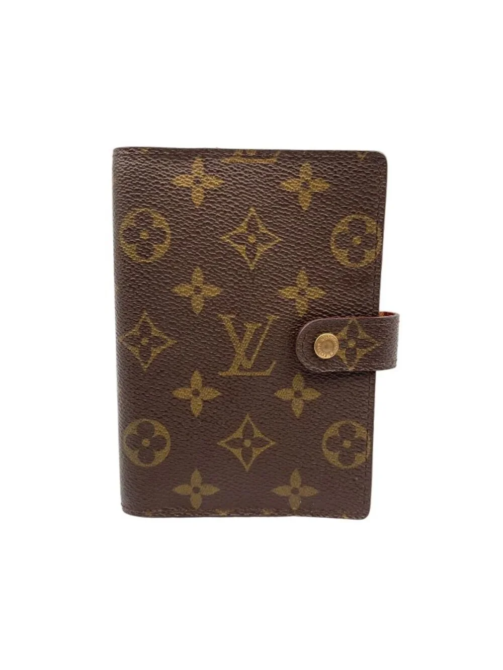 Louis Vuitton Agenda PM Monogram Brown Notebook Cover Gold